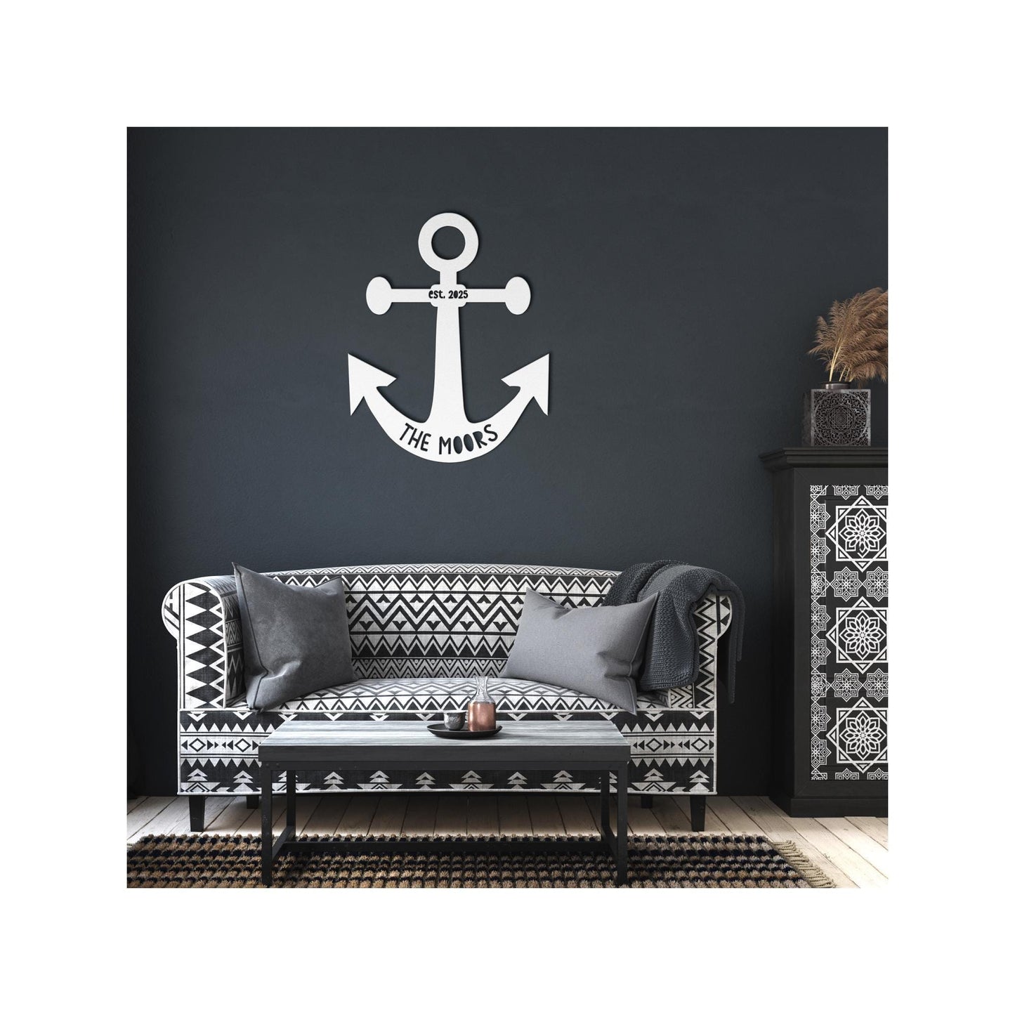 Nautical Anchor Sign - Custom Metal Door Sign | Coastal Wall Decor Plaque