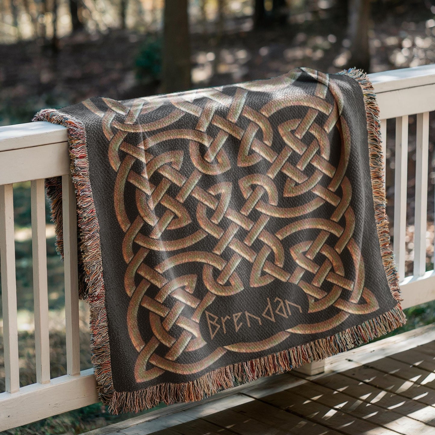 Celtic Woven Blanket – Irish Knotwork Throw | Custom Cotton Heritage Bedspread