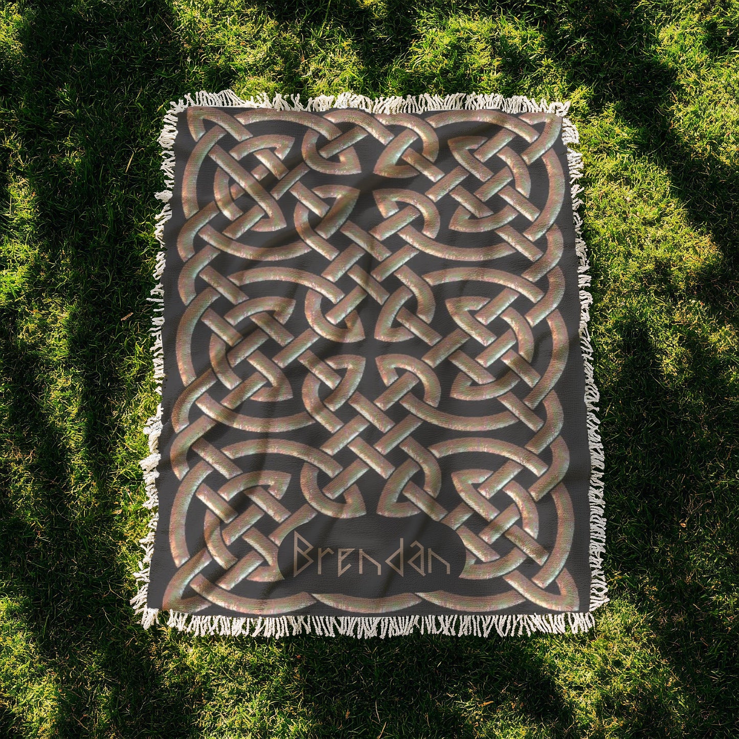 Celtic Woven Blanket – Irish Knotwork Throw | Custom Cotton Heritage Bedspread