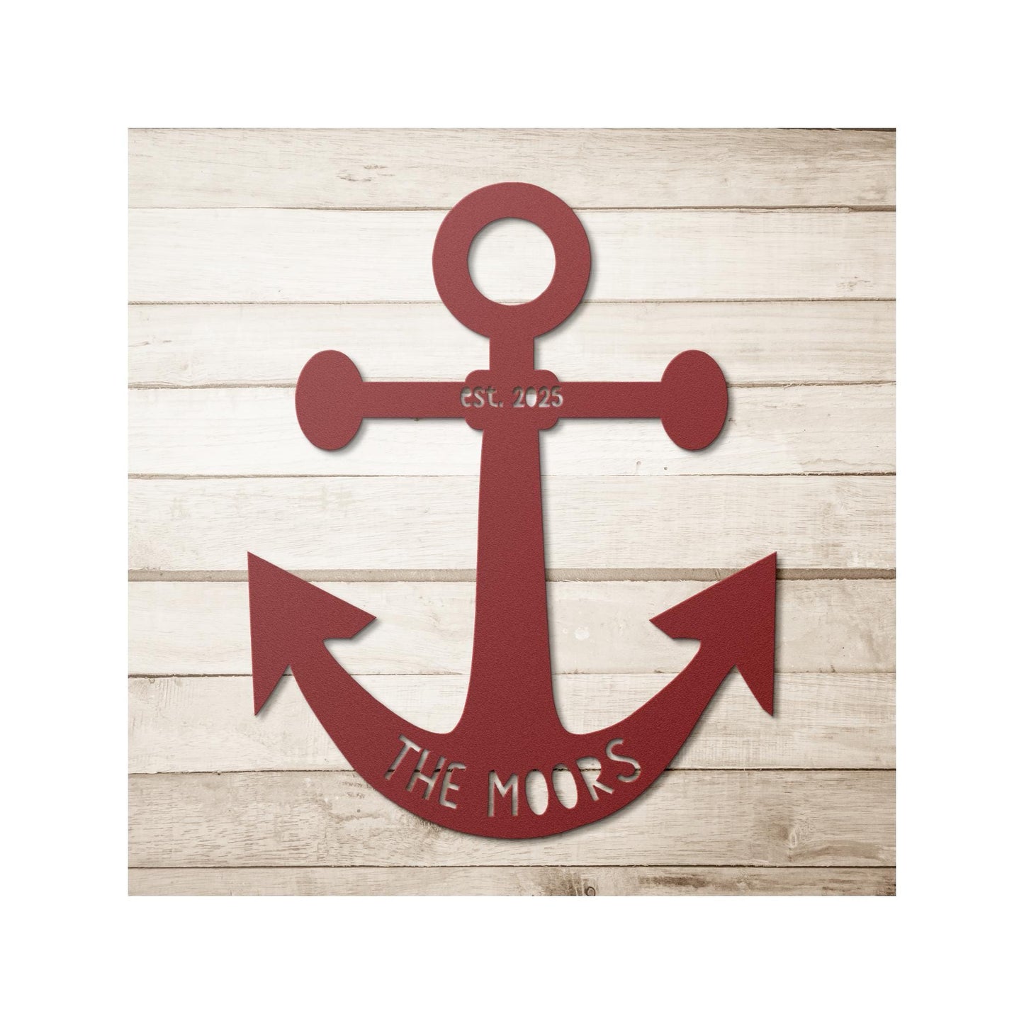 Nautical Anchor Sign - Custom Metal Door Sign | Coastal Wall Decor Plaque