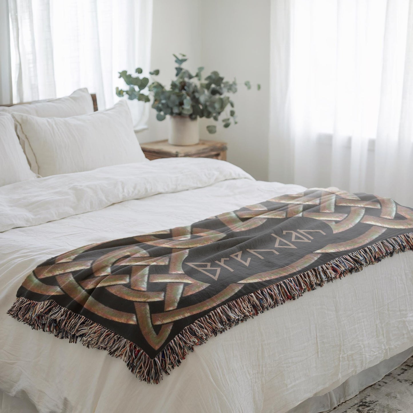 Celtic Woven Blanket – Irish Knotwork Throw | Custom Cotton Heritage Bedspread