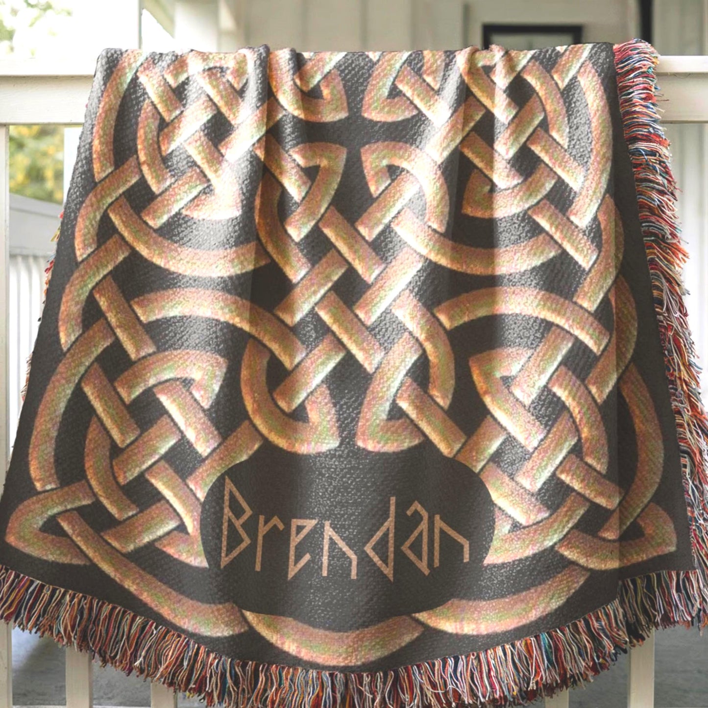 Celtic Woven Blanket – Irish Knotwork Throw | Custom Cotton Heritage Bedspread