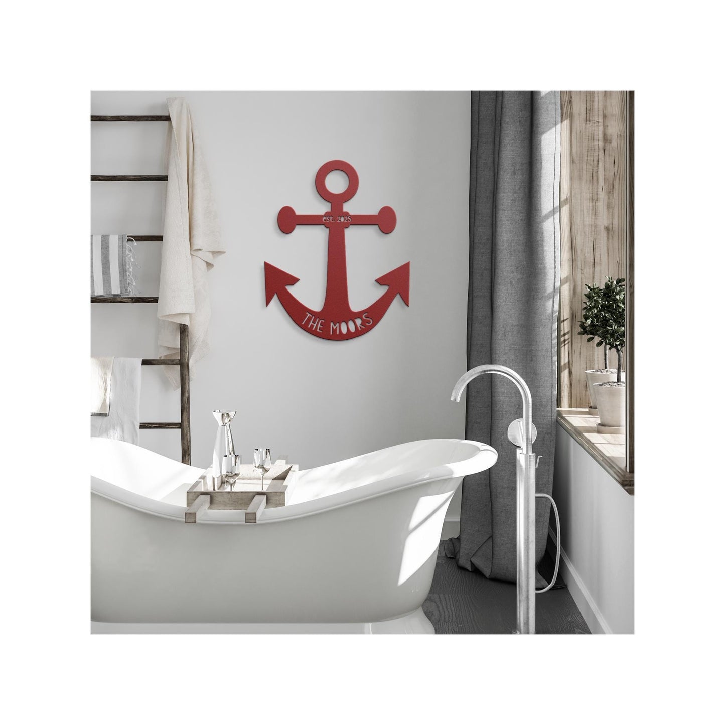 Nautical Anchor Sign - Custom Metal Door Sign | Coastal Wall Decor Plaque