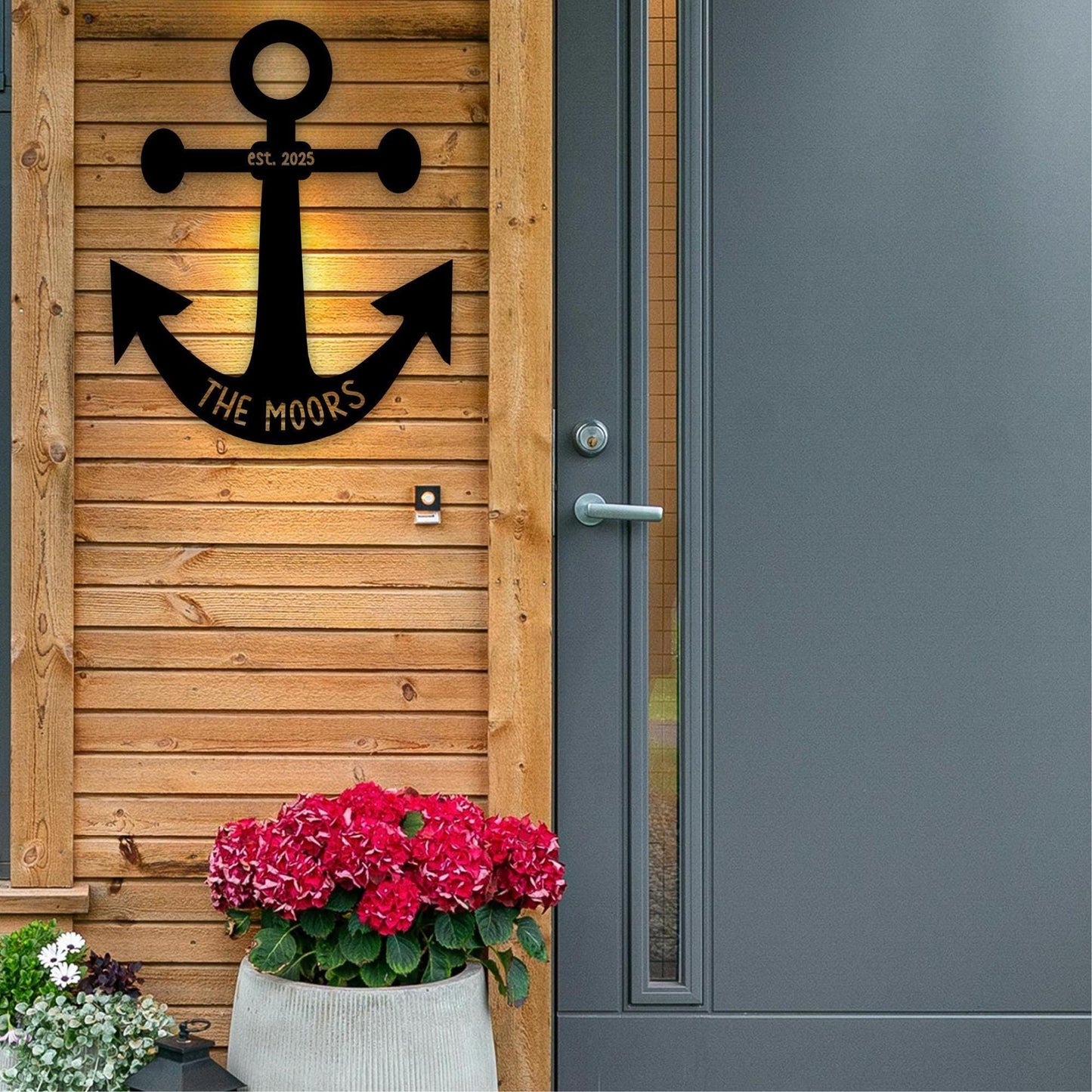 Nautical Anchor Sign - Custom Metal Door Sign | Coastal Wall Decor Plaque
