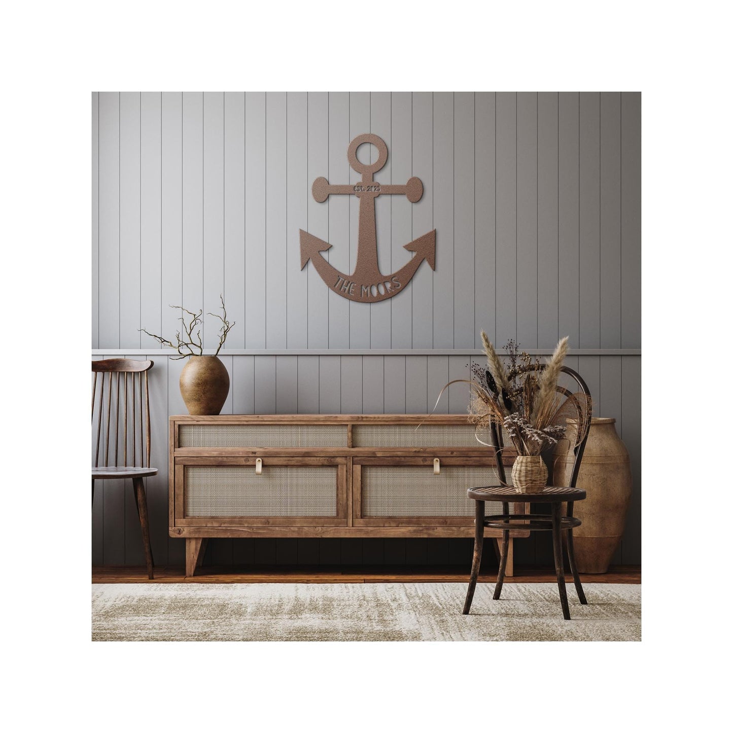 Nautical Anchor Sign - Custom Metal Door Sign | Coastal Wall Decor Plaque